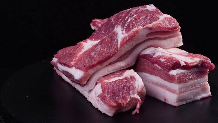 猪肉细节展示-猪肉-五花肉-肥肉-猪肉段