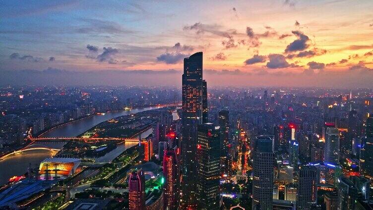 黄昏下的珠江新城