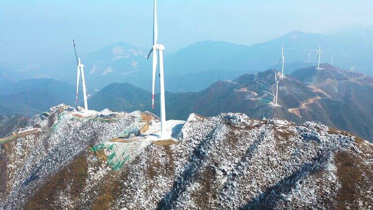 江西上犹筑峰顶景区壮丽大气雪景