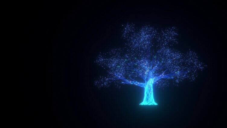 科技线条粒子树