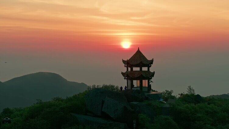 浏阳大围山森林公园杜鹃花海航拍