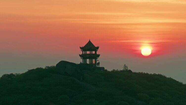 浏阳大围山森林公园杜鹃花海航拍