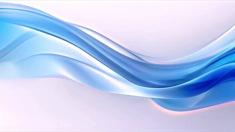蓝色透明波纹丝绸背景 丝绸蓝色 波纹动画