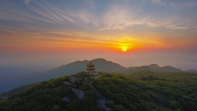 浏阳大围山森林公园杜鹃花海航拍