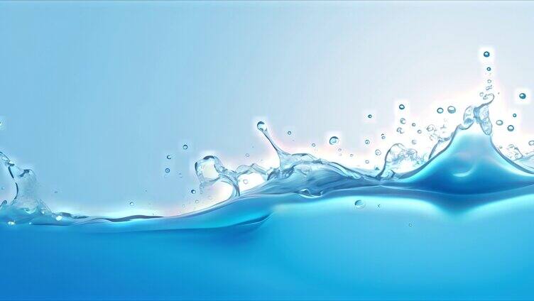 蓝色水流动升格 波动水面 蓝色水流动画