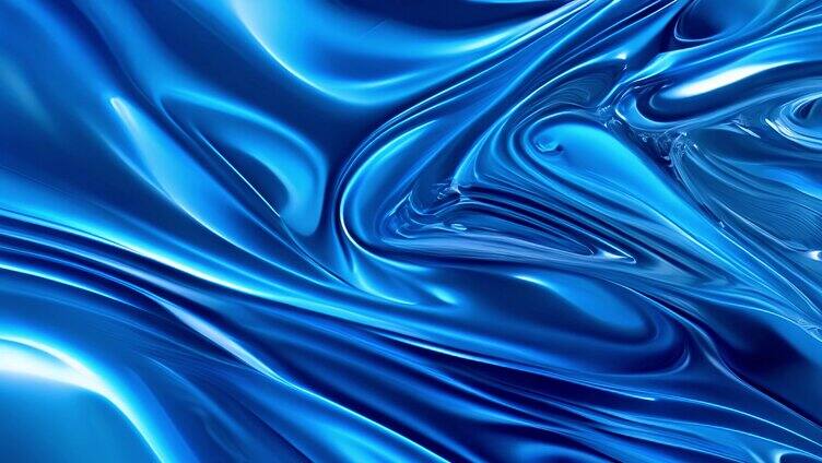 蓝色波纹质感背景 液态 流动波纹背景