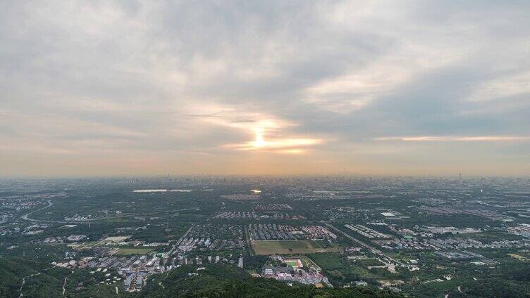 北京城鸟瞰全景夜转日延时