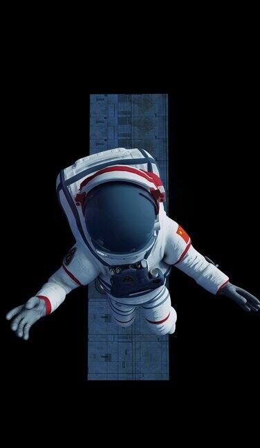竖屏太空开门宇航员裸眼3d视频素材