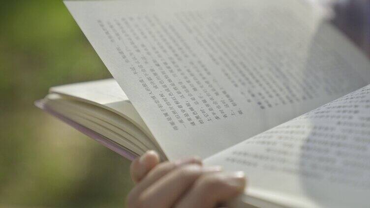 青春阳光文艺女生看书阅读逆光户外休闲时光