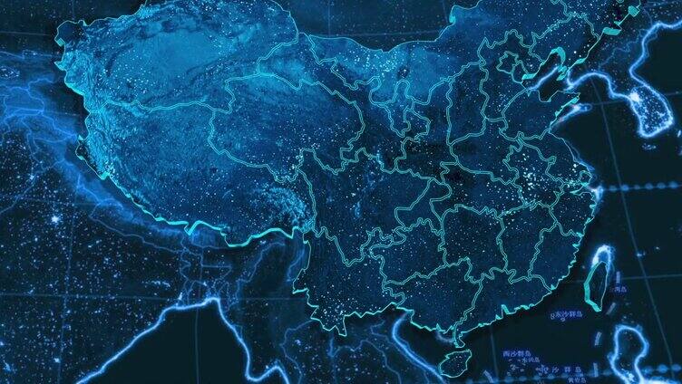地图城市光线辐射全球展示