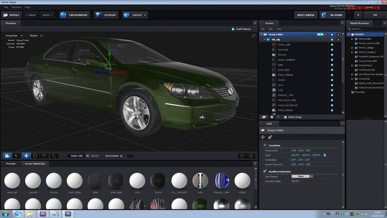 三维合成素材E3D模型库-轿车汽车5