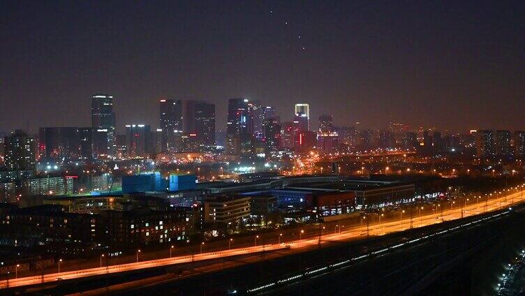北京丰台城市夜景航拍