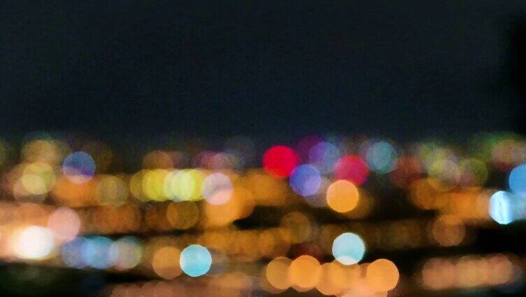 城市夜景霓虹灯光斑