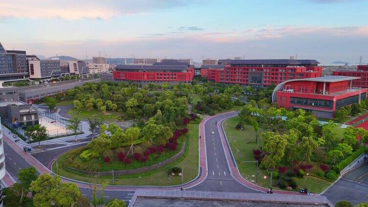 航拍宁波大学梅山校区  浙江高校校园