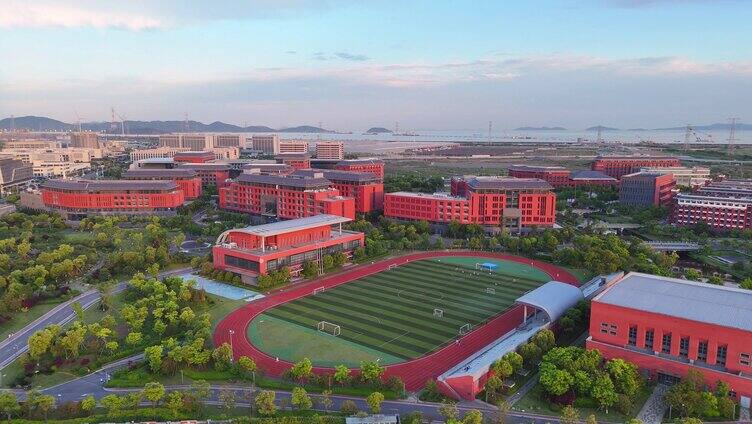 航拍宁波大学梅山校区  浙江高校校园