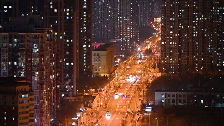 北京丰台城市夜景航拍