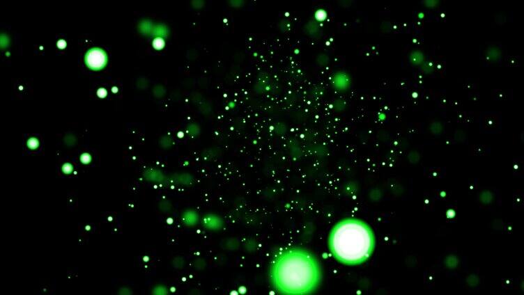 4K绿色粒子发射冲向屏幕视频-循环1