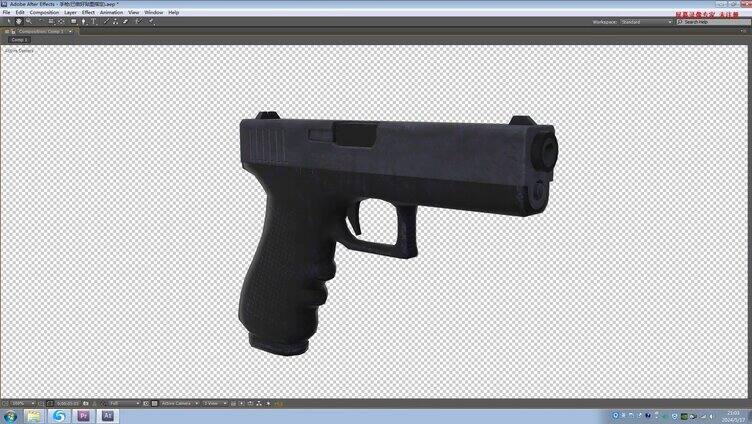 三维合成素材E3D模型库-手枪1