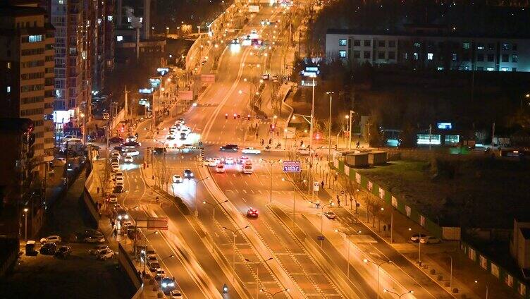 北京丰台城市夜景航拍