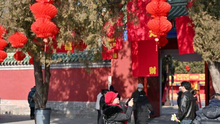 中国北京春节地坛庙会民俗