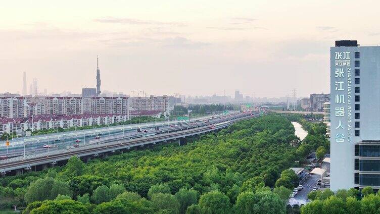 航拍上海 周浦康桥工业园 张江机器人谷