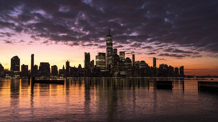 美国纽约4K高清视频曼哈顿世贸大厦建筑延