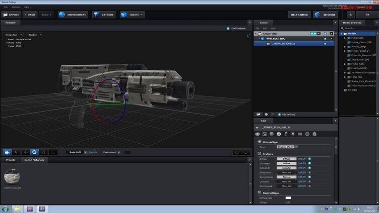 三维合成素材E3D模型库-科幻枪械21