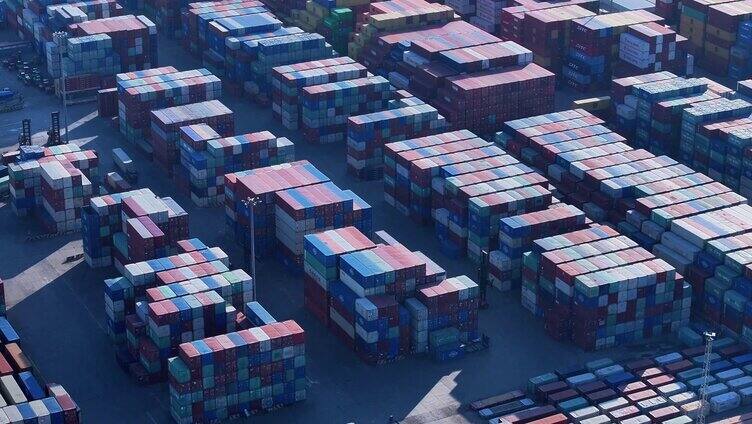 天津港码头自由贸易港货运集装箱合集