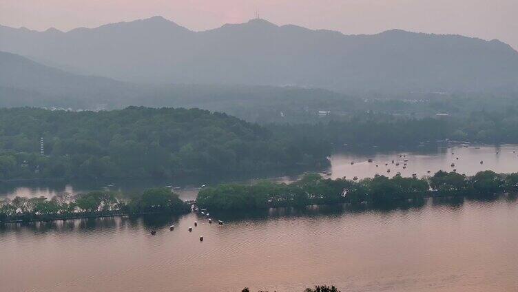 杭州西湖风景全景