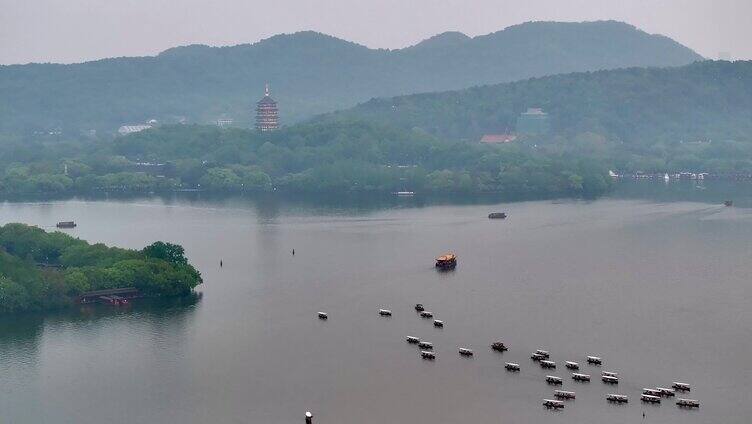 杭州西湖风景全景