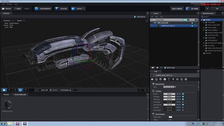 三维合成素材E3D模型库-科幻枪械19