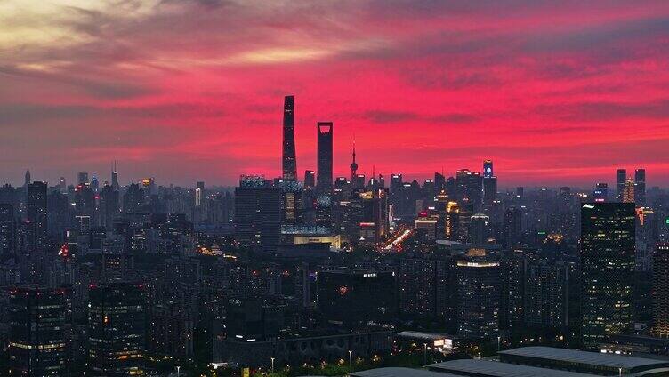 上海夜景 陆家嘴夜景 金融城 城市晚霞