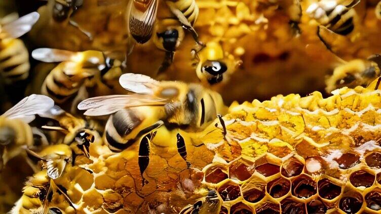蜂箱养蜂特写
