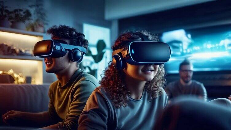 年轻人玩VR游戏4K_1