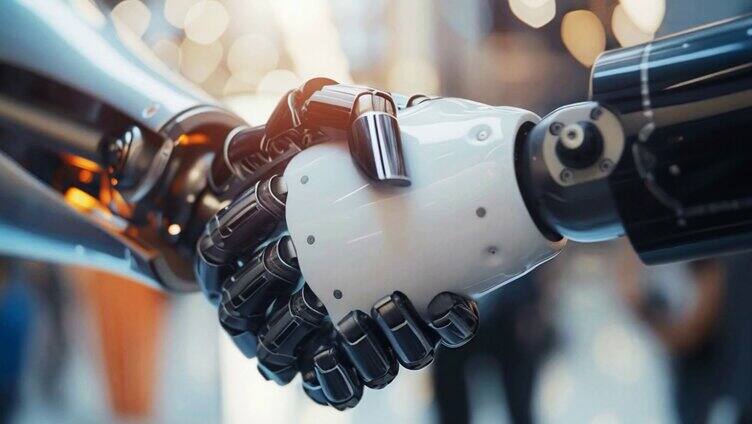 机器人握手 未来科技
