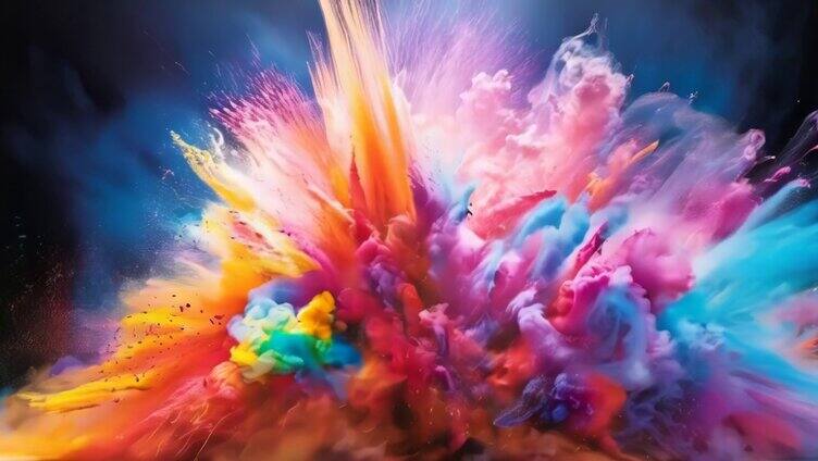彩墨爆炸颜料爆炸色彩爆炸