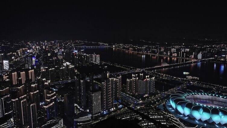 2024杭州世纪中心夜景航拍