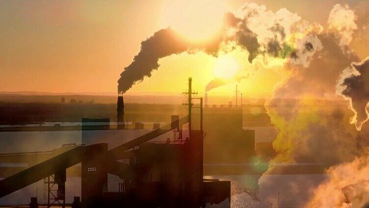 工厂烟囱城市污染环境污染空气污染化工厂