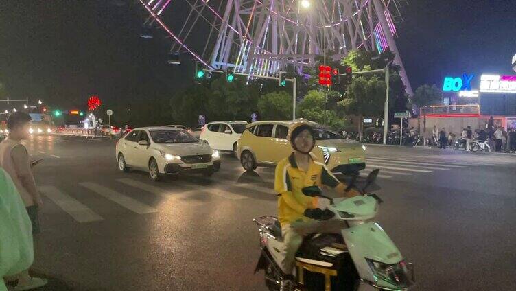 4K高清夜景风光道路车辆