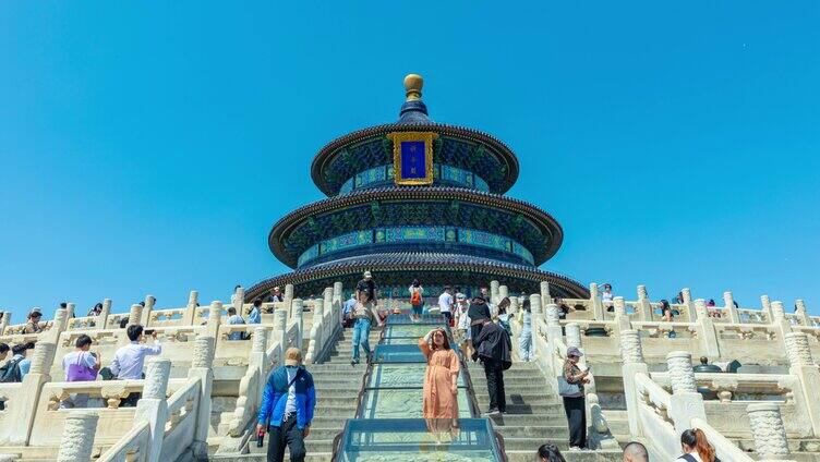 北京地标天坛祈年殿大范围移动延