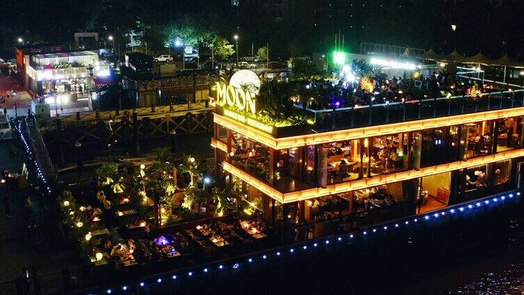 广州太古仓码头夜景航拍