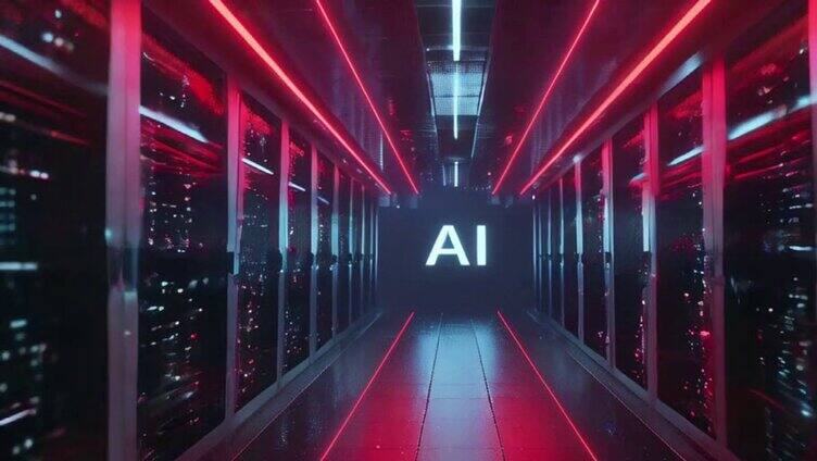 人工智能企业科技宣传3维AI电路背景