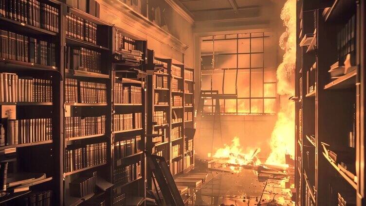 140图书馆档案室火灾