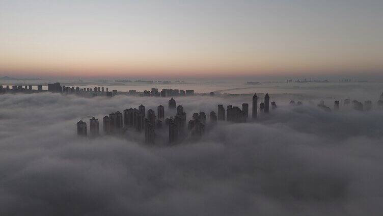 厦门平流雾日出水晶湖郡延时 视频