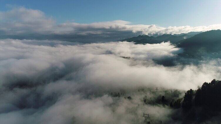 航拍大山云海自然风光视频4K