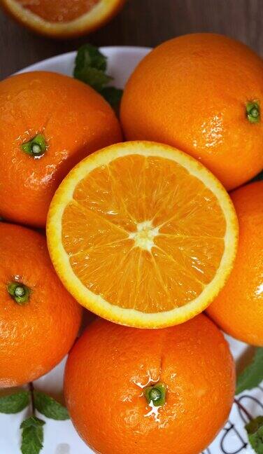 橙子竖图 新鲜橙子 伦晚脐橙