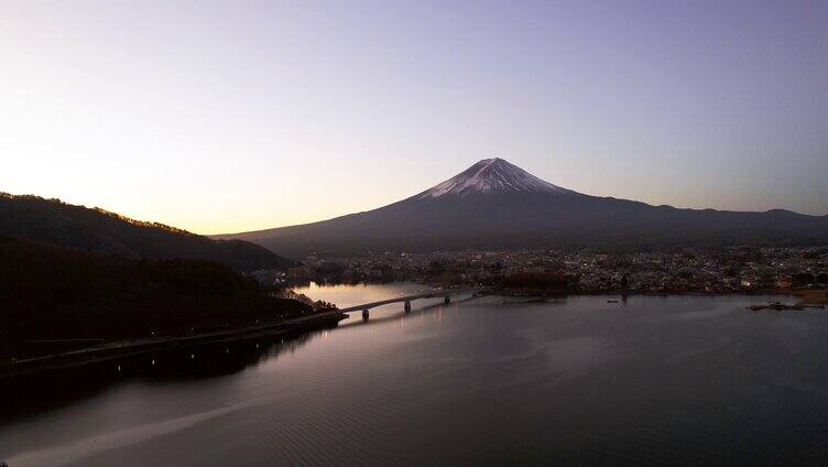 日本东京富士山4K高清航拍空镜头雪山