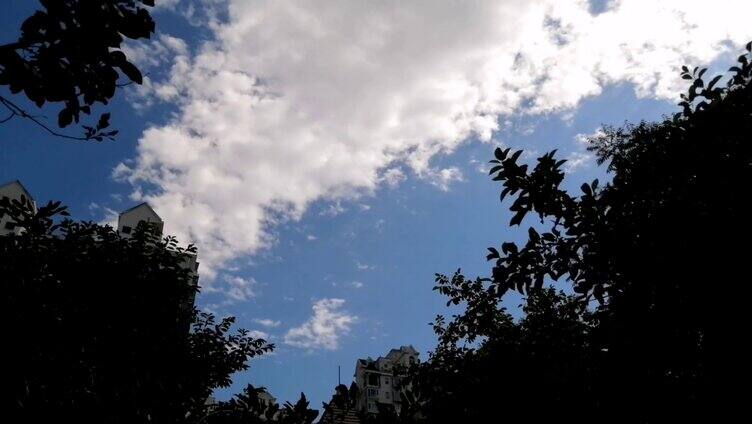 晴天蓝天天空白云云朵延时