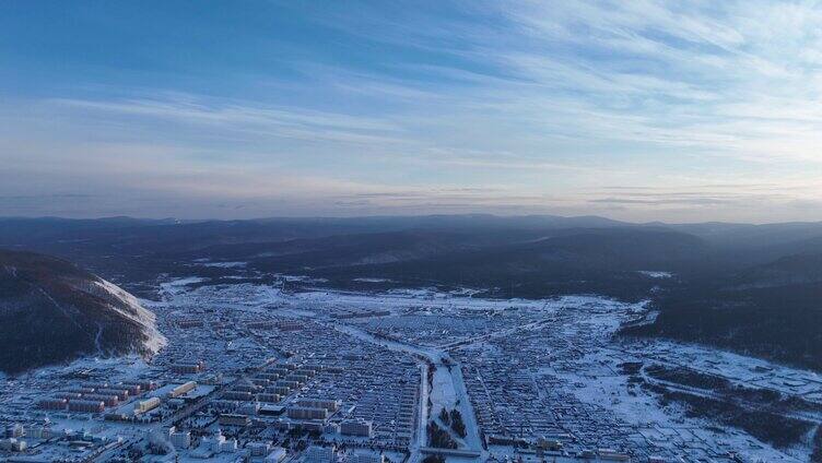 航拍4K大兴安岭漠河林海雪原