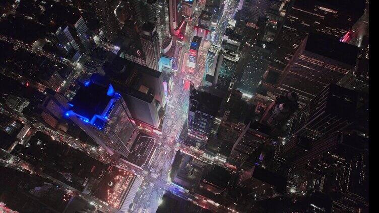 美国纽约时代广场高清4K航拍繁华市中心